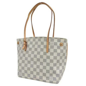 Louis Vuitton Bag Azur Damier Logo White Tote Cabas